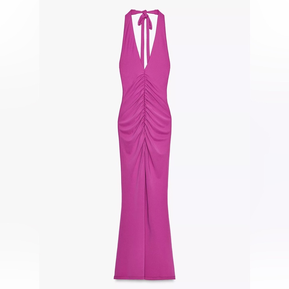 Zara Vibrant purple/Fuchsia Backless Dress